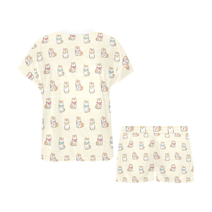 Shiba Inu Print Design LKS306 Women's Short Pajama Set