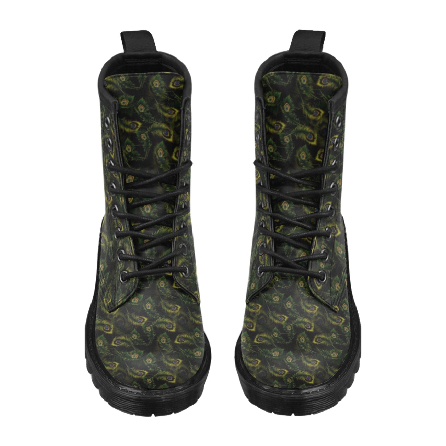 Peacock Feather Pattern Design Print Women's Boots