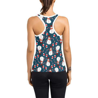 Snowman Print Design LKS301 Women's Racerback Tank Top