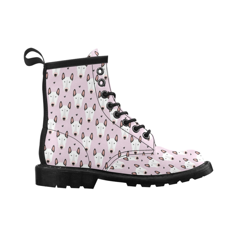 Bull Terrier Pink Print Pattern Women's Boots
