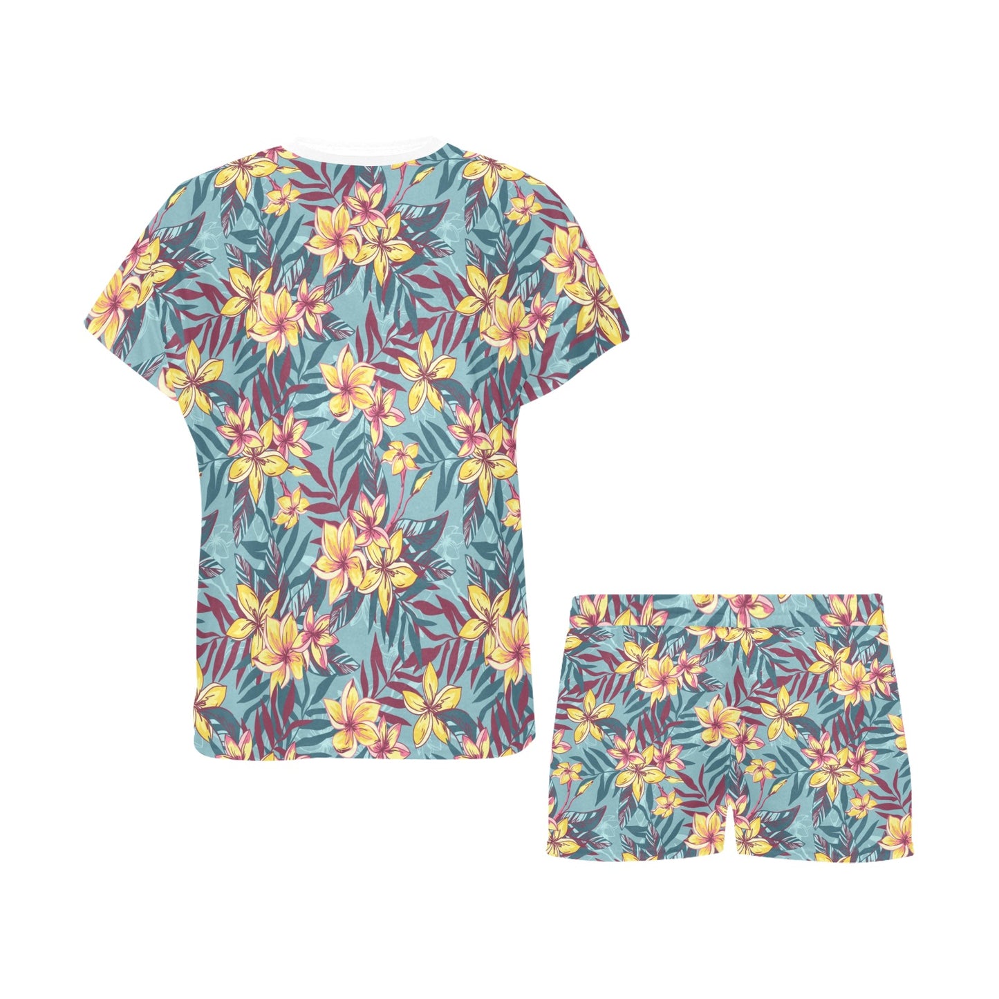 Summer Floral Print Design LKS304 Women's Short Pajama Set