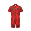 Leopard Red Skin Print Men's Romper