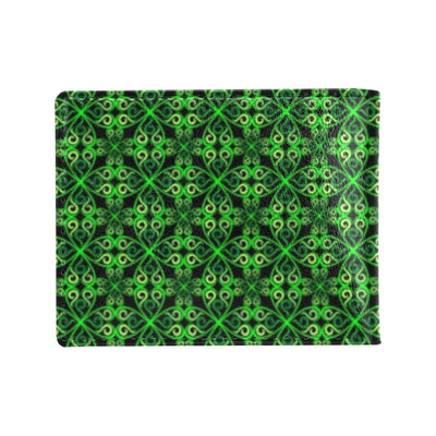 Celtic Green Neon Design Men's ID Card Wallet