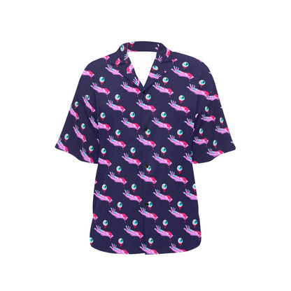 Zombie Pink Hand Design Pattern Print Women's Hawaiian Shirt