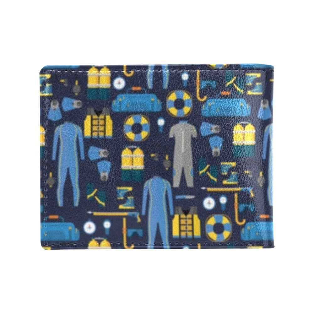 Scuba Equipment Print Design LKS305 Men's ID Card Wallet