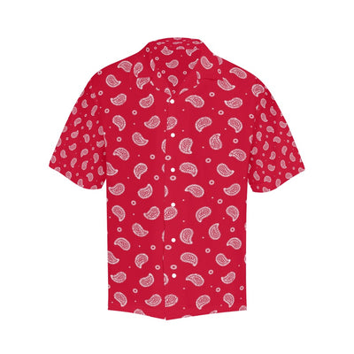 Bandana Red Paisley Print Design LKS305 Men's Hawaiian Shirt