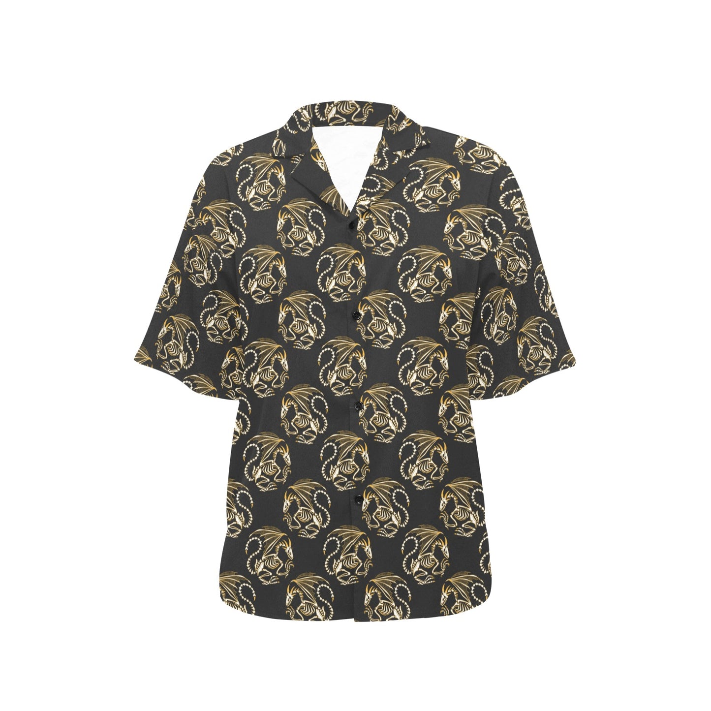 Skeleton Dragon Print Design LKS306 Women's Hawaiian Shirt