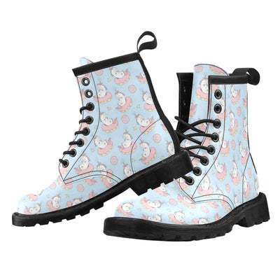 Donut Unicorn Pattern Print Design DN014 Women's Boots