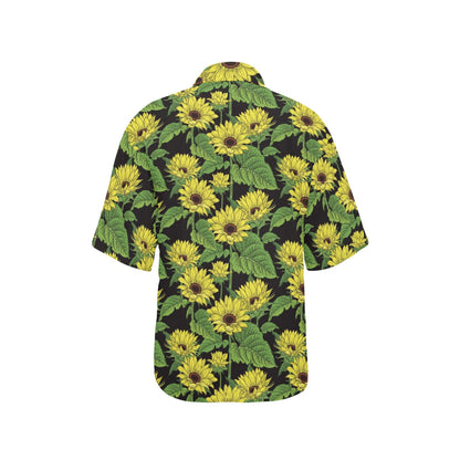 Sunflower Print Design LKS3010 Women's Hawaiian Shirt