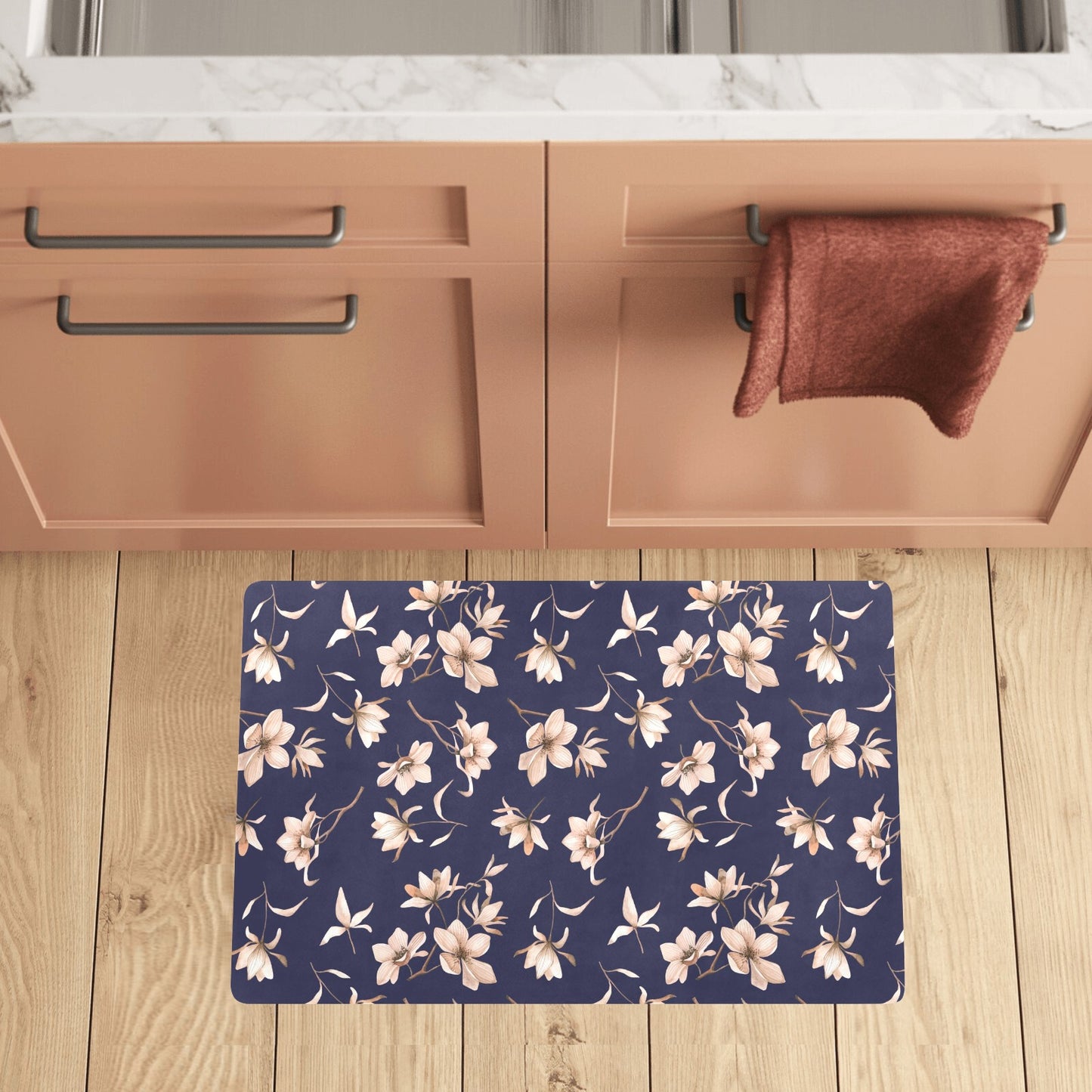 Beautiful Floral Pattern Kitchen Mat