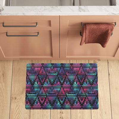 Tribal aztec Dark Multicolor Kitchen Mat