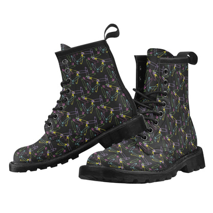 Safety Pin Print Design LKS304 Women's Boots