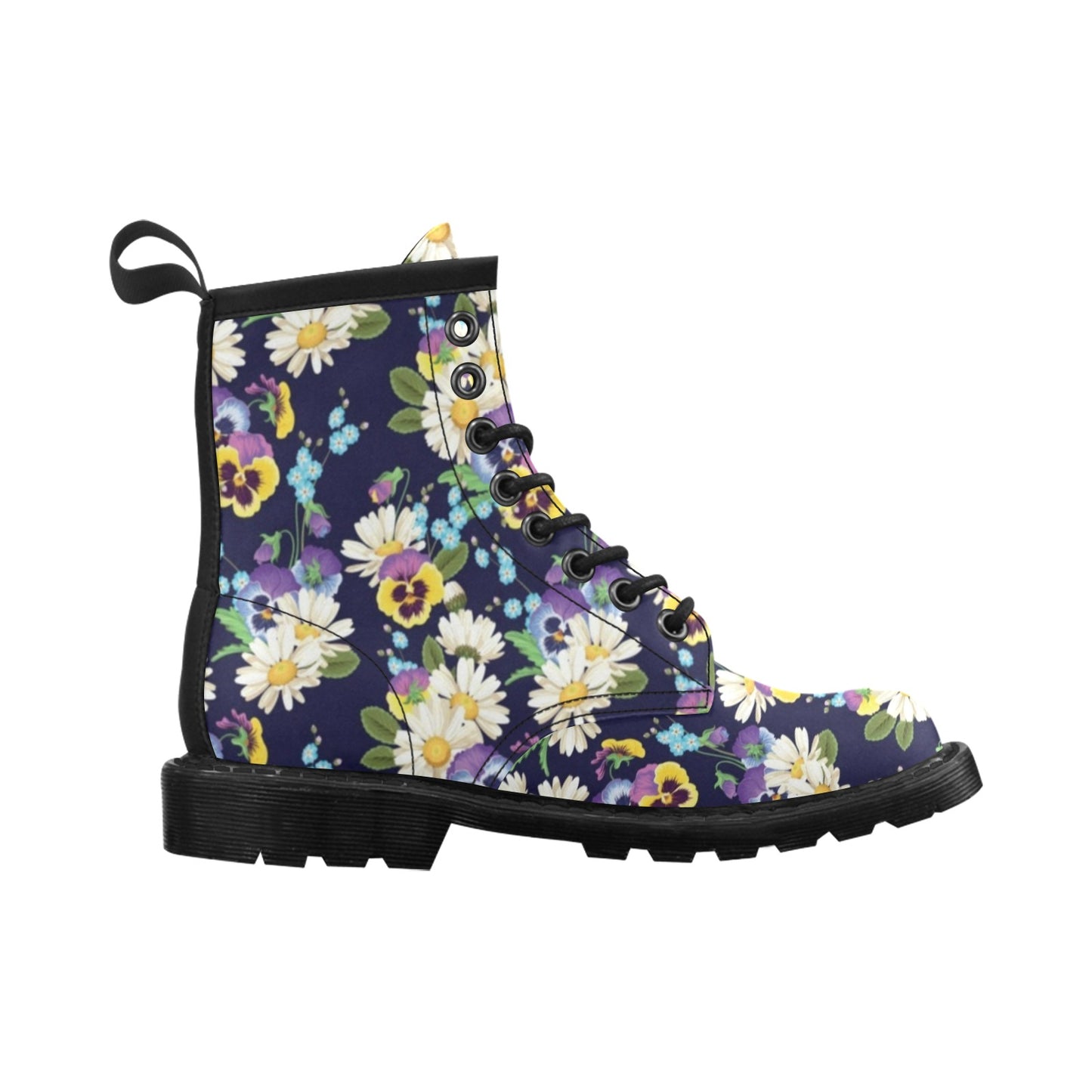 Pansy Pattern Print Design PS03 Women's Boots