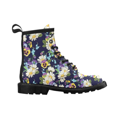 Pansy Pattern Print Design PS03 Women's Boots