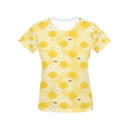 Honey Bee Honeycomb Print Design LKS3010 Women's  T-shirt