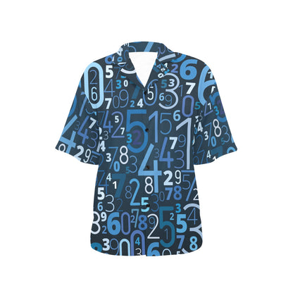 Number Pattern Print Design A02 Women's Hawaiian Shirt