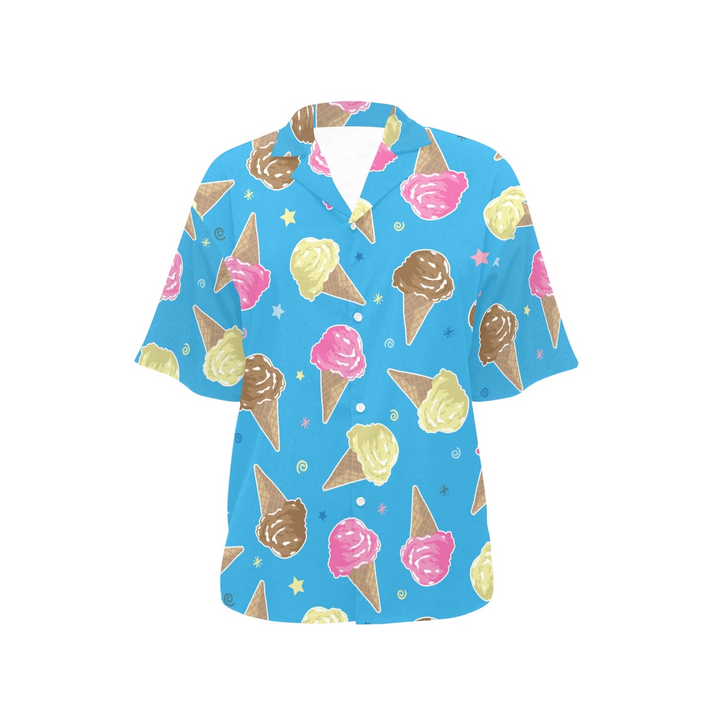 Ice Cream Pattern Print Design 01 Women's Hawaiian Shirt