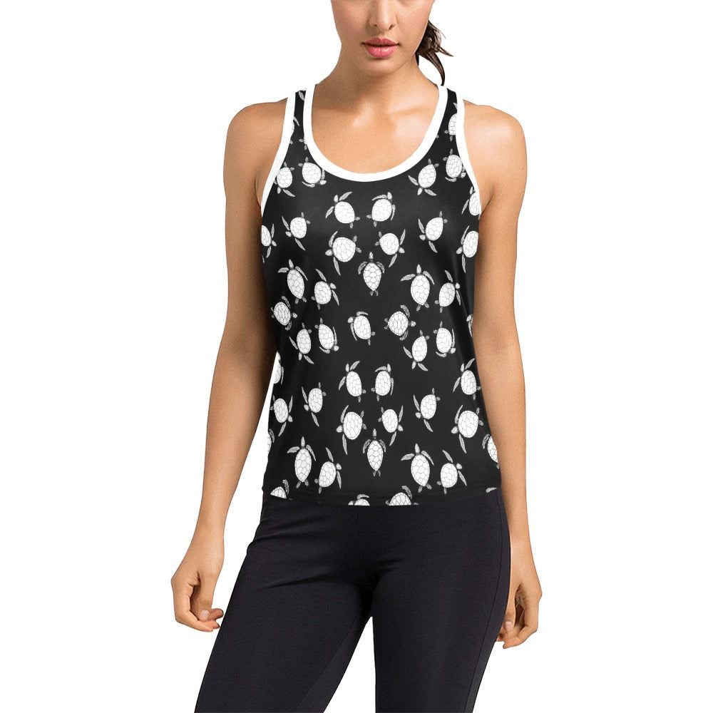 Sea Turtle Print Design LKS303 Women's Racerback Tank Top