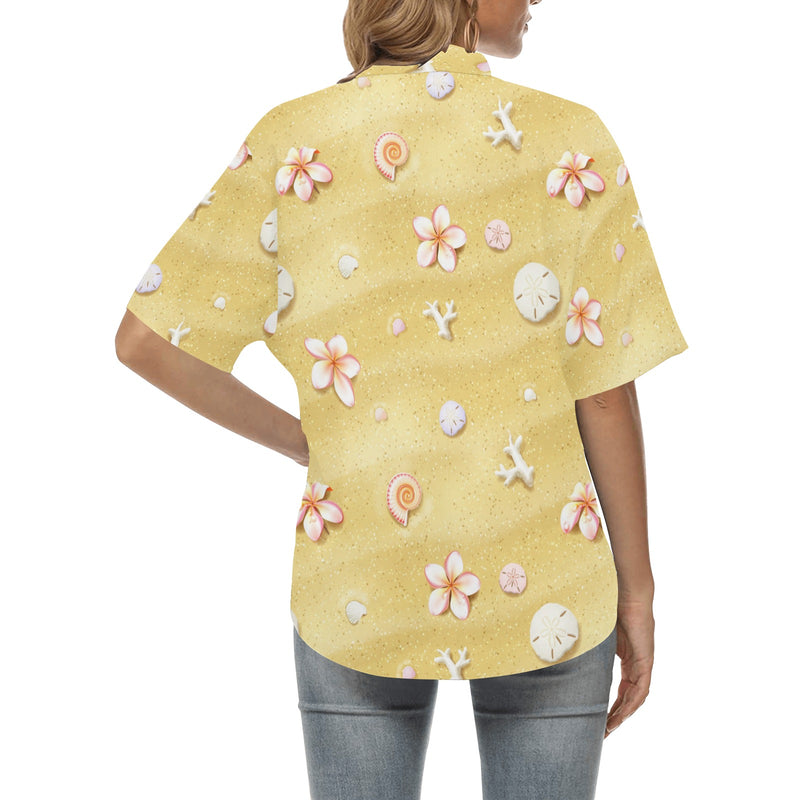 Beach Theme Print Women's Hawaiian Shirt