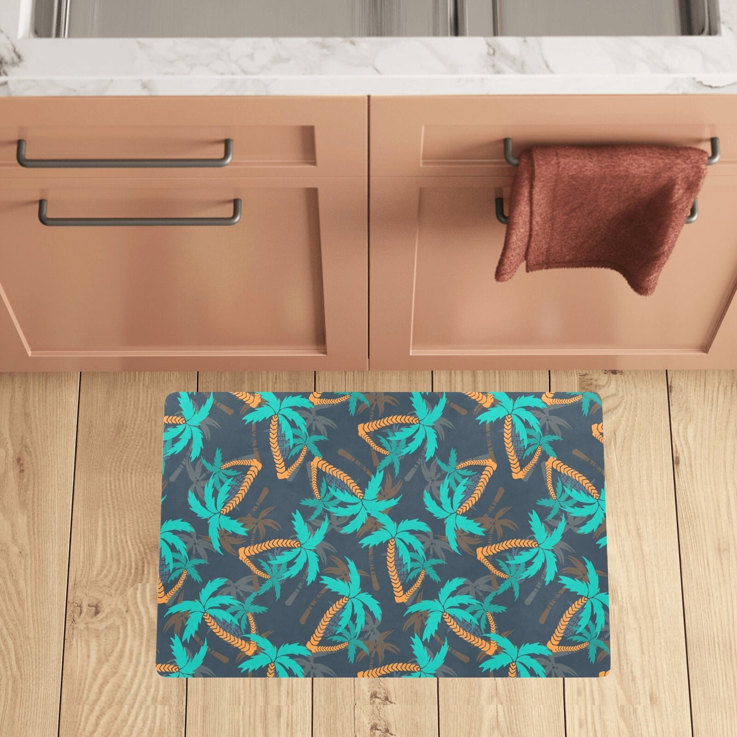 Palm Tree Pattern Print Design PT01 Kitchen Mat