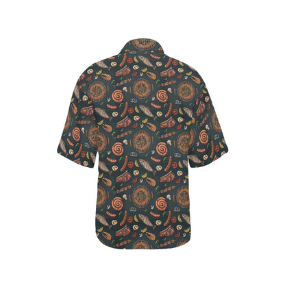 Barbecue Pattern Print Design 02 Women's Hawaiian Shirt