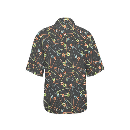 Safety Pin Print Design LKS301 Women's Hawaiian Shirt