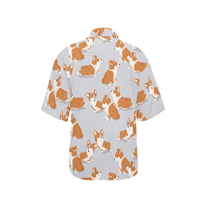 Pembroke Welsh Corgis Pattern Print Design A04 Women's Hawaiian Shirt