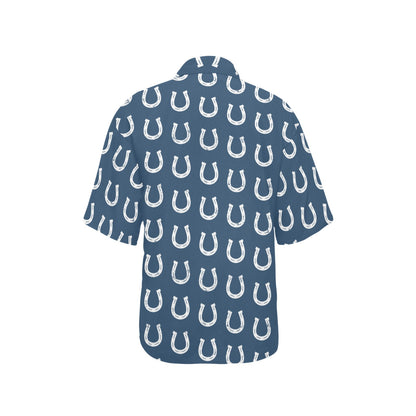 Horseshoe Print Design LKS301 Women's Hawaiian Shirt