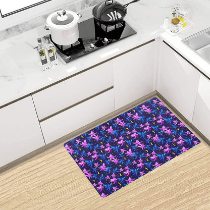 Palm Tree Night Scene Design Print Kitchen Mat