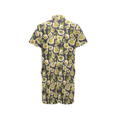 Daisy Vintage Print Pattern Men's Romper