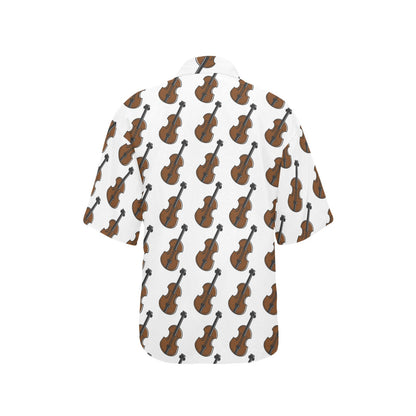 Violin Print Design LKS405 Women's Hawaiian Shirt