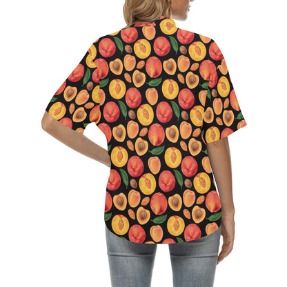 Peach Pattern Print Design A02 Women's Hawaiian Shirt