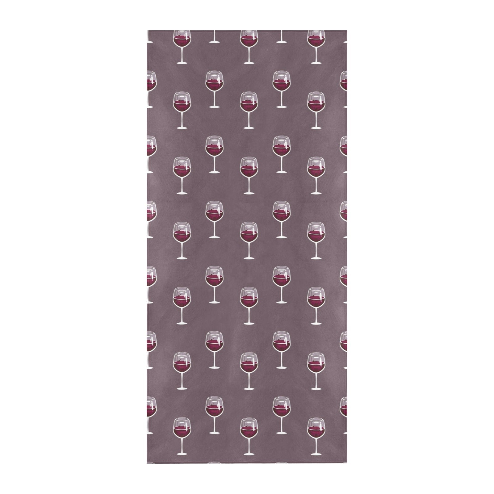 Wine Glass Pattern Print Design LKS305 Beach Towel 32" x 71"