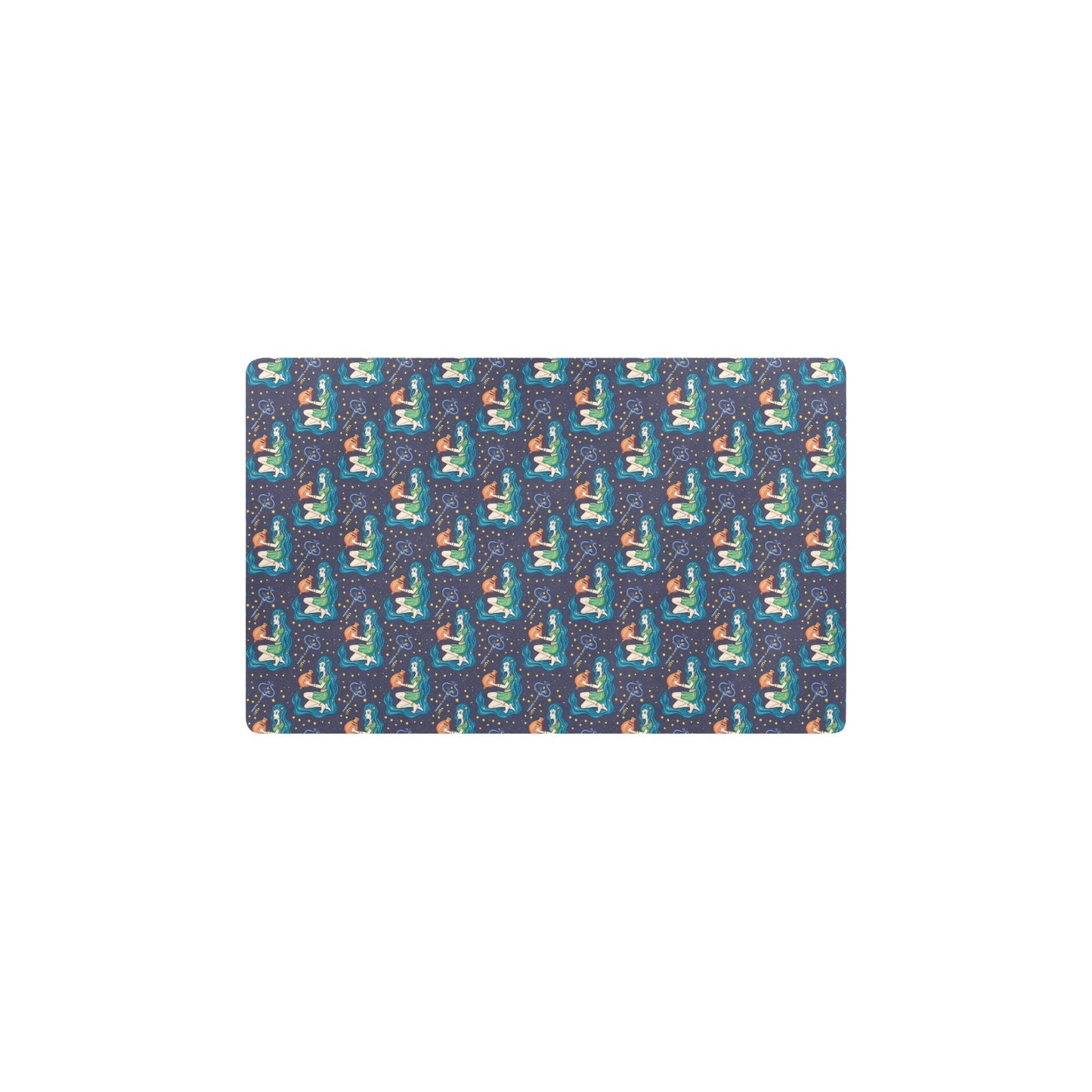 Aquarius Zodiac Pattern Print Design 03 Kitchen Mat
