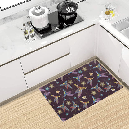 Hummingbird Pattern Print Design 04 Kitchen Mat