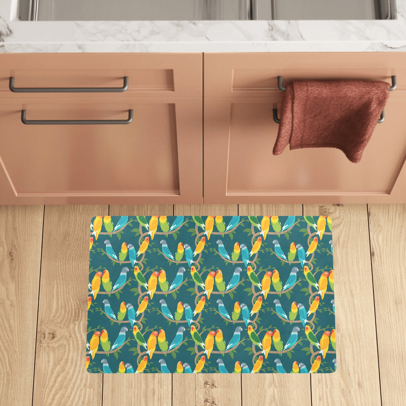 Lovebird Pattern Print Design 02 Kitchen Mat