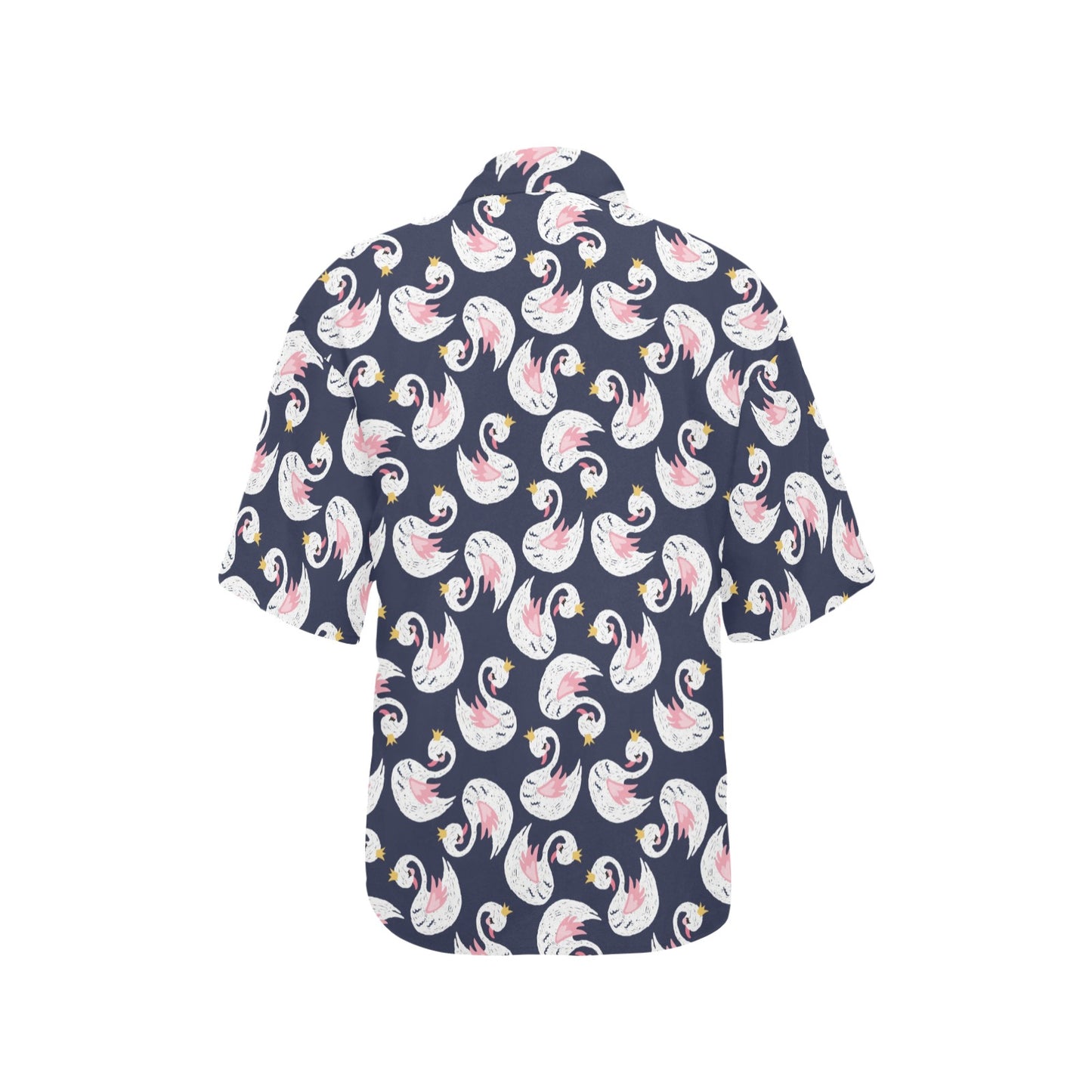 Swan Print Design LKS403 Women's Hawaiian Shirt