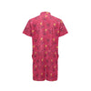 Hibiscus Red Pattern Print LKS308 Men's Romper