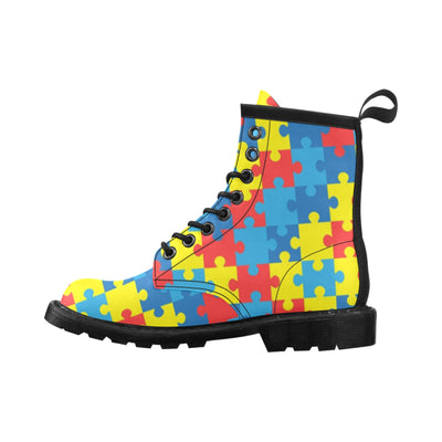 Autism Awareness Puzzles Design Print Women's Boots
