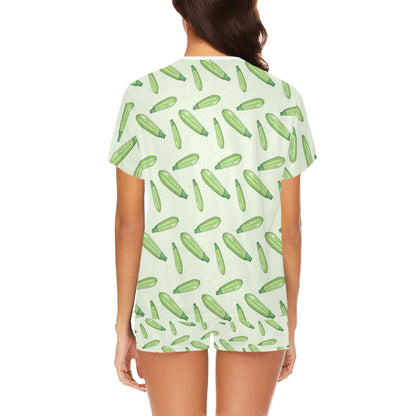 Zucchini Print Design LKS302 Women's Short Pajama Set