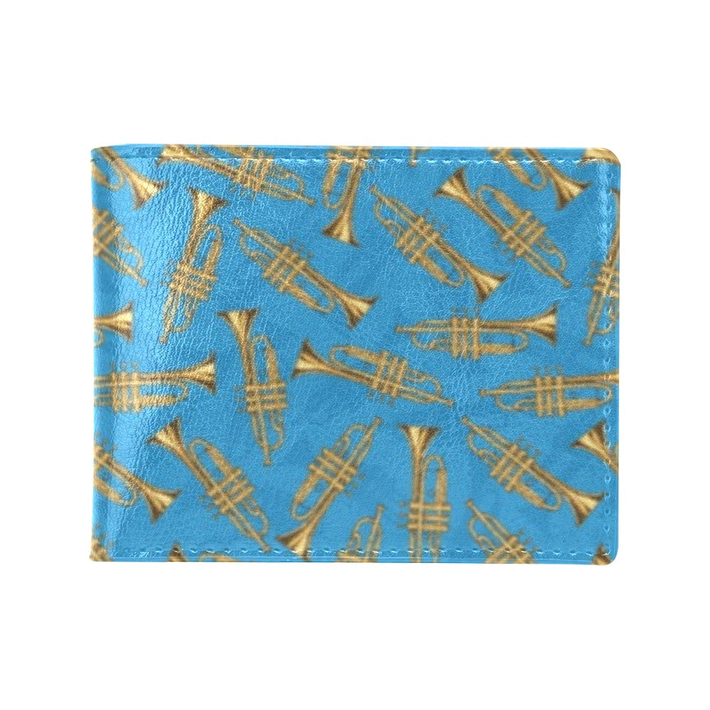Trumpet Golden Pattern Themed Print Men's ID Card Wallet
