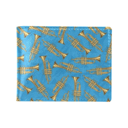 Trumpet Golden Pattern Themed Print Men's ID Card Wallet