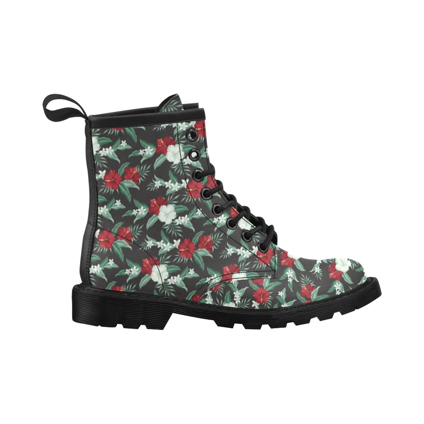 Tropical Flower Print Design LKS303 Women's Boots