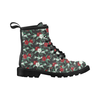Tropical Flower Print Design LKS303 Women's Boots