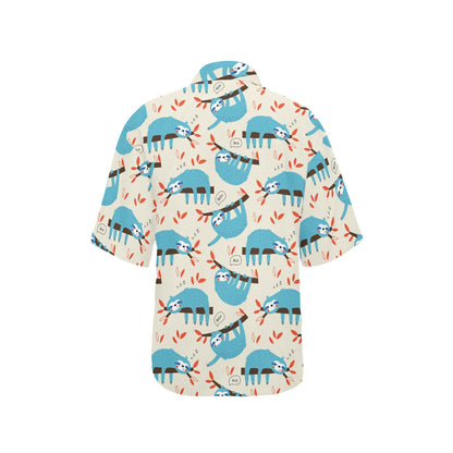 Sloth Print Design LKS3011 Women's Hawaiian Shirt