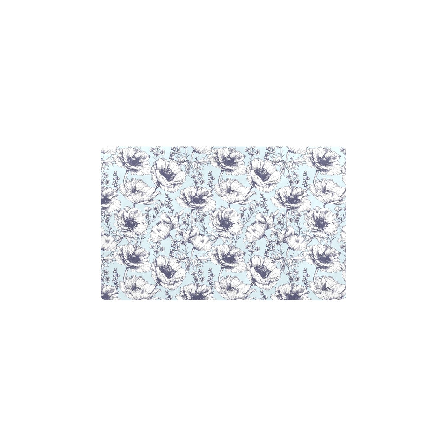 Anemone Pattern Print Design 02 Kitchen Mat