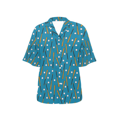 Baseball Pattern Print Design 01 Women's Hawaiian Shirt