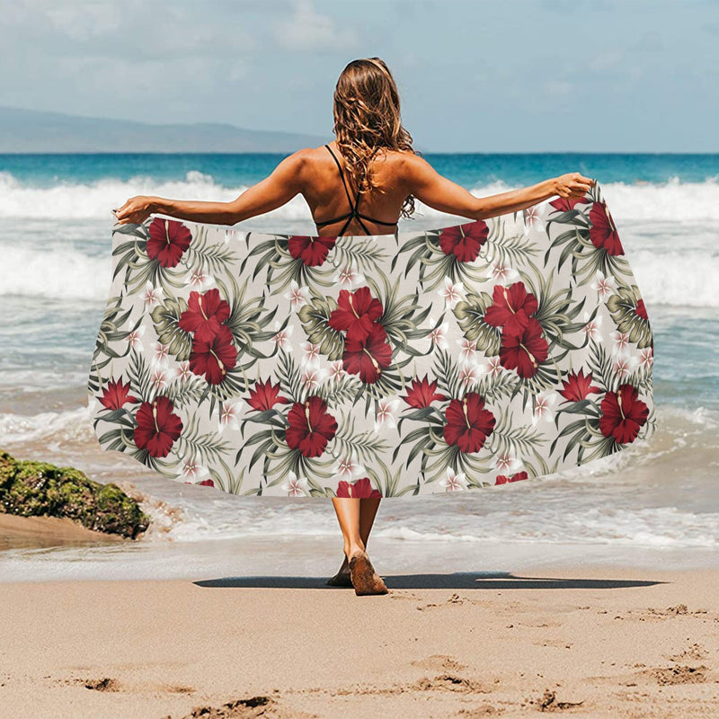 Hibiscus Print Design LKS3011 Beach Towel 32" x 71"