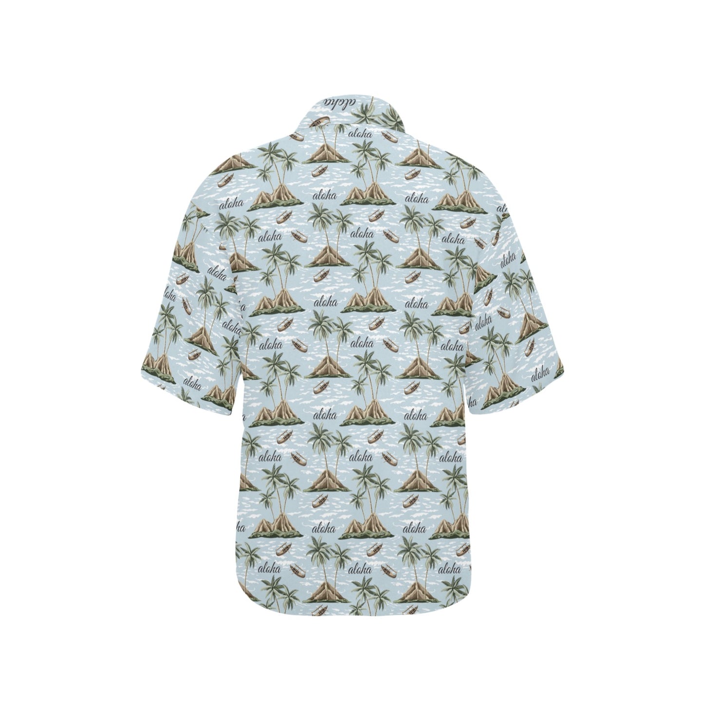 Aloha Hawaii island Design Themed Print Women's Hawaiian Shirt