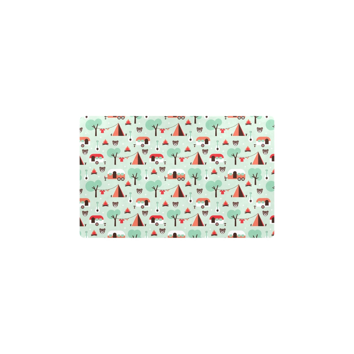 Camper Tent Pattern Print Design 01 Kitchen Mat